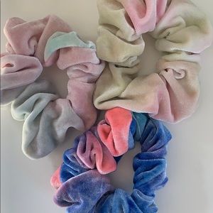 set of three tie dye scrunchies